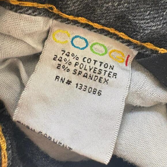 Y2K Coogi Black & Gold Straight Leg Denim Jeans W/ Rainbow Graphic Embroidery - Picture 6 of 6